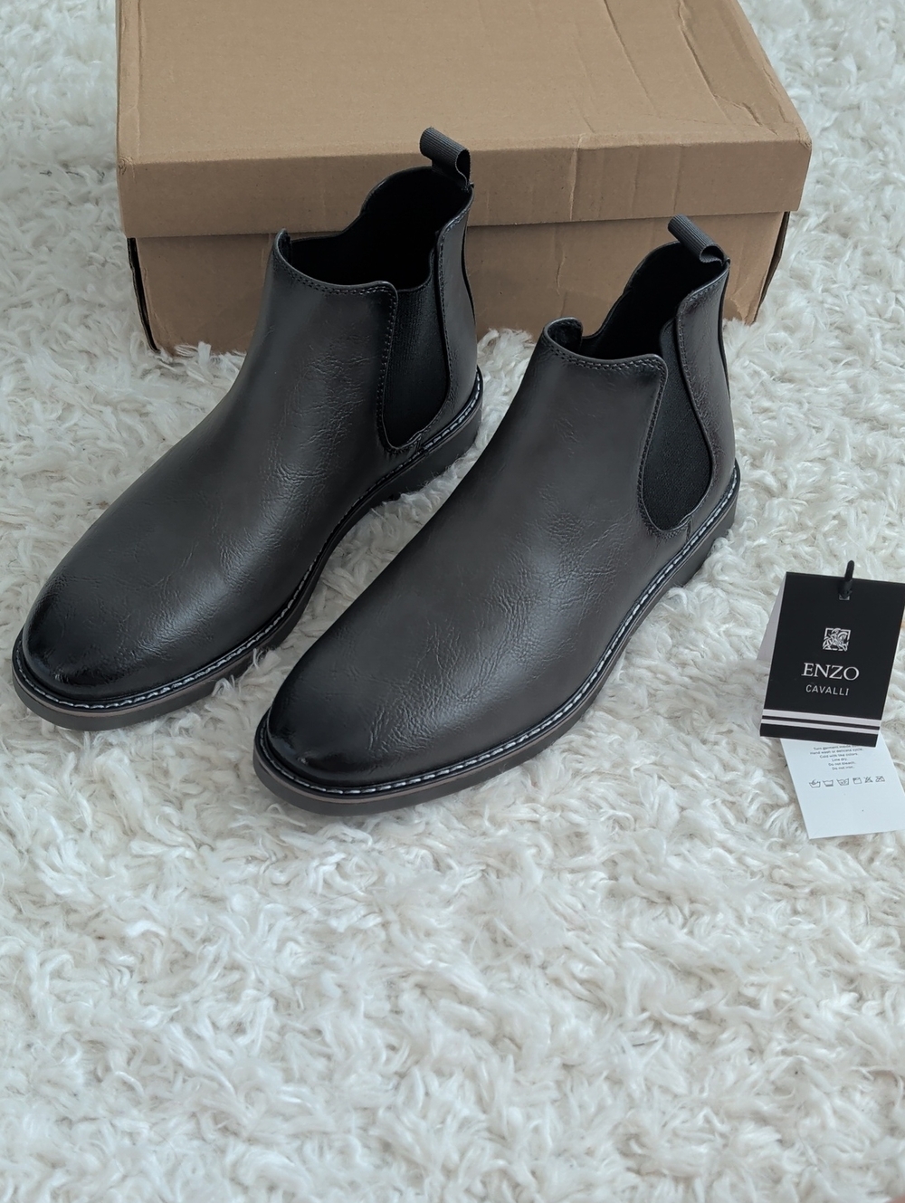 NWB Enzo Cavalli Men's Black Chelsea Boots